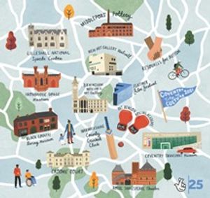 Artist Ruby Taylor's map illustrating some of the lottery-funded projects in the West Midlands