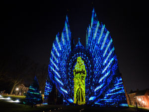 Supporting image for story: Lichfield Cathedral lit up for festive light show