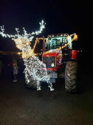 One of the brilliantly decorated tractors in Builth Wells