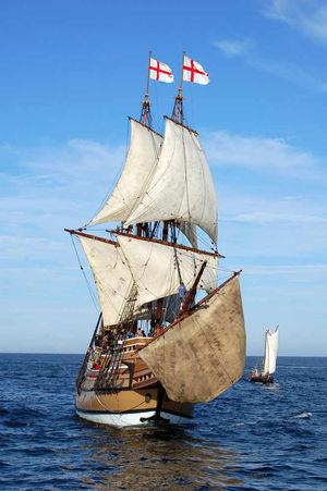 Mayflower II, a replica of the famous ship based in Plymouth, MA, in the USA