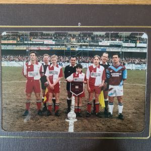 Matt was one of four mascots on the day and watched Harriers lose 1-0 to West Ham United
