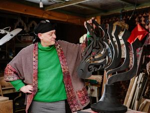 Supporting image for story: Shropshire woodworking wizard puts stunning zebra sculpture up for charity auction