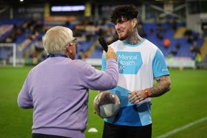 Supporting image for story: Jay Rosa performs at Shrewsbury Town as part of huge EFL Charity Tour