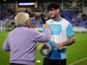 Supporting image for story: Jay Rosa performs at Shrewsbury Town as part of huge EFL Charity Tour