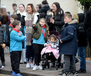 People lined the streets for the parade through Dudley town centre