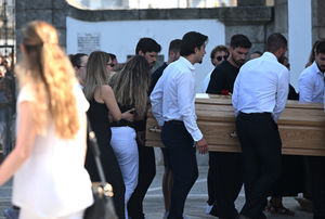 Ex-Wolves captain Ruben Neves was part of those carrying the coffin at the funeral