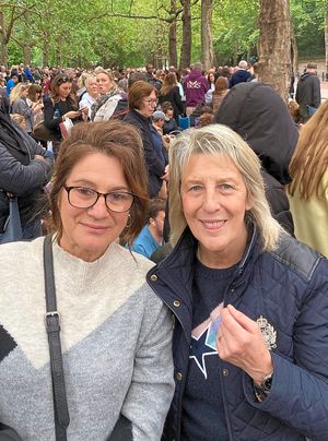 Frankie Richards and Kim Crane, from Perton, at the funeral 