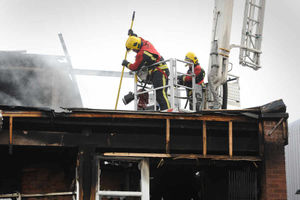 Firefighters at the scene