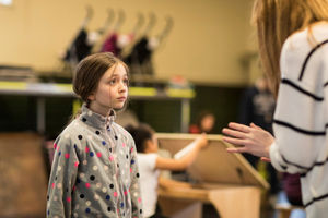 Matilda cast members during their first day of rehearsals. Pic: Helen Maybanks