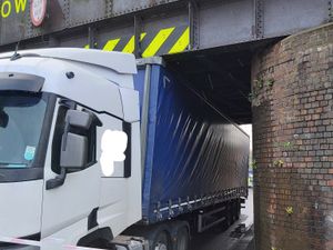 Supporting image for story: Lorry freed after getting stuck under railway bridge in Cradley Heath