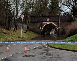 Greenfield Lane was closed by the railway bridge as a result