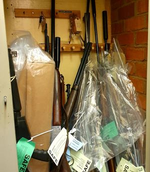 A gun store following the campaign, containing a selection of rifles, shotguns and pistols
