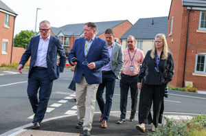 Mayor Richard Parker visits the Lockside development in Walsall. PIC: WMCA