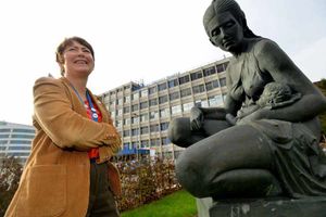 Dr Sue Avery outside the hospital