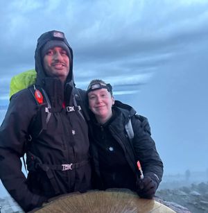 Prashant and Lauren at Snowdon's Summit