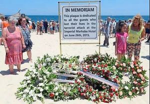The memorial in honour of those who died in the 2015 beach attack