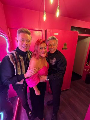 Hairdressing icon Nick Malenko left, Fierce Hairdressing founder and owner Tammy Mallett, centre, hairdressing icon Royston Blythe right. 