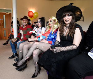 Guests also dressed in full Halloween-inspired attire. 