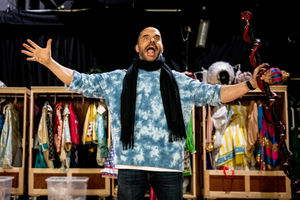 Michael Greco in rehearsal for Aladdin at Wolverhampton Grand Theatre - Photograph by Graeme Braidwoo