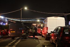 Road closed for the event. 