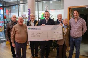 The cheque was presented at a gathering attended by the Mayor of Wem, Persimmon Homes West Midlands Managing Director Joe Turner, Rotary Club President Roger Ashton and local ward councillor Alan Holford.