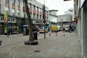 The scene in Wolverhampton city centre
