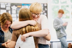 Jess Brown opens her results at Grove School and Sixth Form in Market Drayton