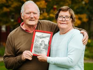 Supporting image for story: Couple in mystery pic from the past come forward - but gargoyle is still missing