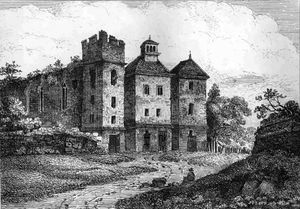 An undated Acton Burnell Castle engraving This was shared with us by Bob Hanley of Telford around 2007.