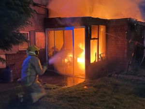 Supporting image for story: Fire envelops conservatory in house in Market Drayton