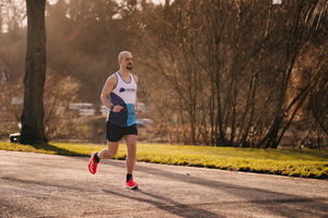 James Morgan in training for his mammoth run 