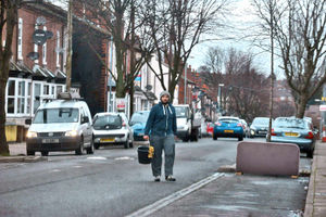 Adam looks for work on the famous street