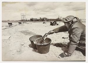 PICTURES FROM THE PAST: Alrewas in Staffordshire is best known now for the National Memorial Arboretum, but in May 1974 the site was at the centre of major research into a previous Anglo Saxon community. Archaeologists were pictured patiently sifting the soil to plot the early settlement.