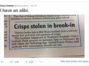 Supporting image for story: Gary Lineker's alibi over Shropshire Star snack attack story