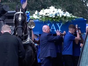 Supporting image for story: Jay Slater’s friends and family wear blue for funeral of ‘forever 19’ apprentice