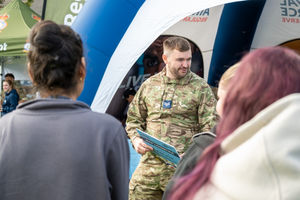 Students chatted to RAF staff about career opportunities in the service.