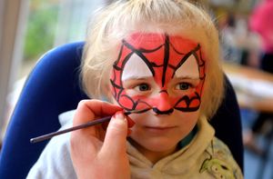 Cole Liam Brennan 4 in his Spiderman face paint 
