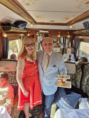 What a dish ... Northern Belle food supremo with passengers Sharon Noble-King