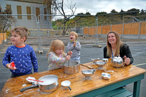 Nursery supervisor Danielle Scriven with children from the Halesfield Day nursery