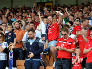 Walsall fans during their 5-0 win over Port Vale in 2016.