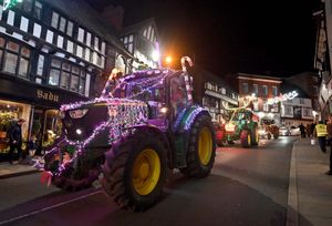 The tractor run lit up Shrewsbury town centre