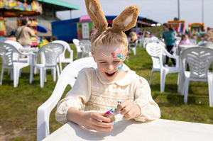 (Bunny ears on girl) 
Enjoy a range of family fun entertainment!