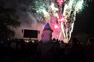 Viewing Weston Park's fireworks from shoulder height