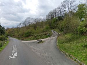 The entrance to the quarry site off Nantmawr Bank, near Oswestry.