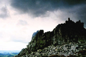 A moody photograph of Mainstone Rock. Photo: John Bradford