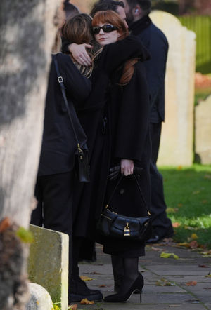 Nicola Roberts (right) arrives for the funeral service of One Direction singer Liam Payne at St Mary's Church in Amersham, Buckinghamshire. 