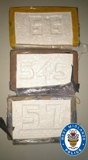 Three blocks of cocaine were found alongside £85,000 cash