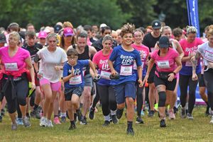 Hundreds of runners were seen smiling as they took part in the 5k run