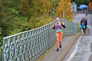 Amanda Ellis from Admaston runs over the Woodbridge