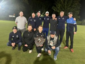 Consolation crackers – the Crescent team with Emily Hotchkiss holding their reward